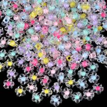 100pcs/Pack Assorted Flower, Heart, Star, Cube, Round Acrylic Beads With Hole, Suitable For DIY Bracelet, Necklace, Phone Chain, Hair Accessories, Jewelry, Handicrafts