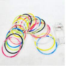 6pcs Random Color Plastic Bangle, 0.5cm Thin Dual-Colored Marble Pattern Acrylic Bracelet