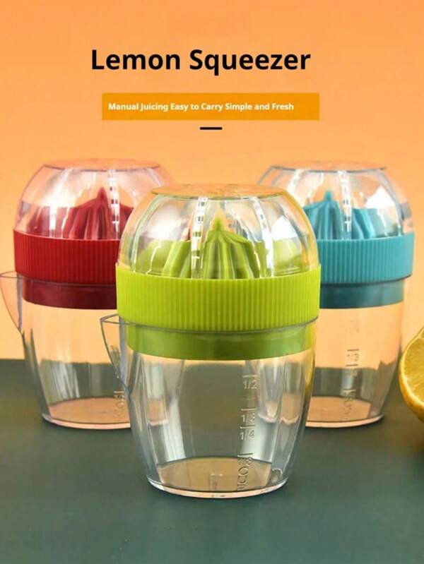 1 Set manueller Zitruspresse, Küchenhelfer Kunststoff Orange und Grapefruit Saftpresse, praktischer Saftbecher