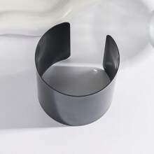 1 pieza Brazalete abierto de estilo gótico para mujer con acabado metálico liso, estilo punk exagerado, elegante y multicombinable, de estilo europeo y americano