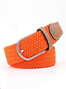 1 pieza Cinturón tejido elástico, cinturón de lona casual para mujer, cinturón elástico para hombre