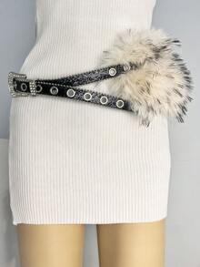 2025早春蓬松腰带，小众美式性感风蓬松毛茸茸腰带，轻盈时尚腰带，D.I.A腰带，Y2K千禧年腰带，情人节礼物秋季，秋季，万圣节 - 彩色 - 查看 21