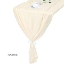 2pcs Burgundy Chiffon Table Runner 27x118 Inches, Transparent Fabric Table Cloth Romantic Wedding, Suitable For Bridal Shower, Party, Banquet, Outdoor, Wedding Table Chair Decor - Multicolor - View 14