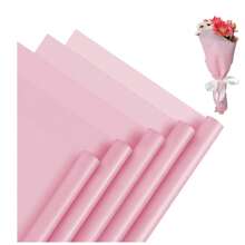 20pcs HEDOS Flower Bouquet Wrapping Paper - 20 Sheets Waterproof Pink Floral Wrapping Paper For Flower Bouquet, Graduation, Wedding, Birthday Gift Packaging