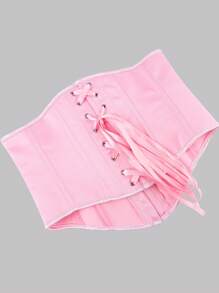 1 pieza Corsé ajustador de cintura estilo palacio, de tela falla sexy, con cordones en la espalda, adecuado para usar con vestidos