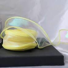 40 mm, 10 Yards Farbverlauf/Raffungen/Zauber/Goldkante/Perlmutt Fischschwanz Garn Schleifenband Haarbänder DIY Basteln Handgefertigtes Zubehör Geschenkverpackung