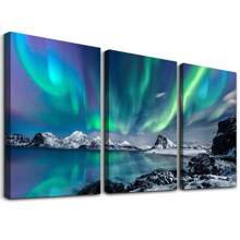 3Pcs Abstract Wall Art Prints, Framed Canvas Wall Art Geometric Line Sunset Artwork Paintings, Living Room Bedroom Dining Room Home Decoration Framed Canvas Print Decorative Painting, Interior Home Wall Decoration Art