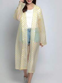 1/2 Pcs Random Color Polka Dot EVA Raincoat, Thicker And Longer Rainwear, Suitable For Daily Outdoor Camping, Rainy Days, Outings, Fishing, Hiking, Travel, And Cycling