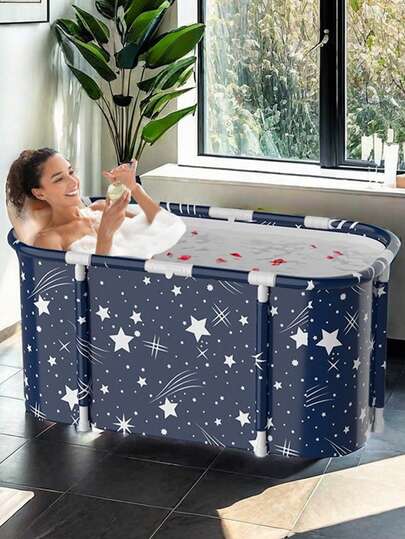 1. Portable Modern Folding Bathtub, Efficient Insulation, Comes With Inflatable Backrest, Seat Cushion And Drainage Pipe (Random Color), Suitable For Cold And Hot Water Therapy, Sauna And Ice Bath, Full Body Immersion, Portable Durable Folding Spa Tub, Thick Design, Space-Saving, Easy Storage, Ideal For Home Spa And Luxury Bathroom, Perfect Choice For Home Bathing
