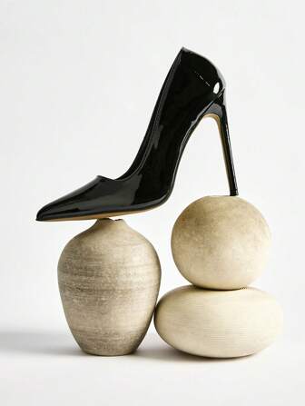 Women's Patent Leather Stiletto High Heels, New 2024 Black Dress Pumps Christmas Winter Christmas Gifts