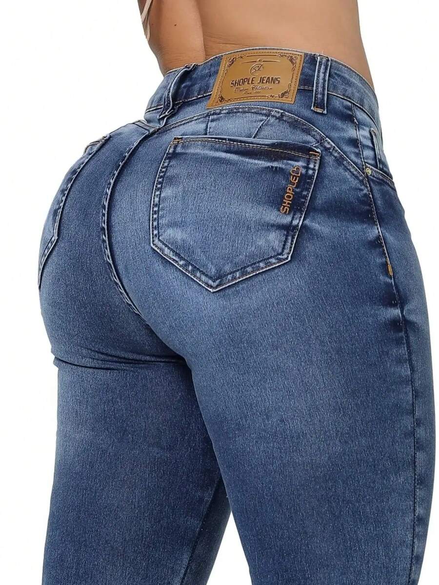 SHOPLE Women's Butt Lifting And Shaping Jeans Origina A9 - Màu xanh lam - Xem 1
