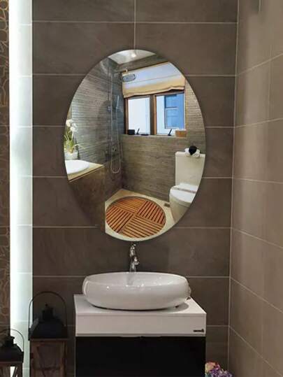 1pc DIY Acrylic Mirror, Bathroom Spiegel Makeup Unbreakable, Self Adhesive, No Installation Required. Wand Square Round Heart Shaped Unbreakable Waterproof Material, Peel Stick, Bedroom Vanity Office, Indoor Outdoor Walls. Home Back To School Room Supplies view 3