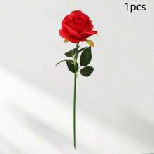 1/3 pièces Fleurs artificielles roses rouges, fleurs en plastique pour la décoration de la maison, de l'hôtel, du bureau, du mariage, de la fête et du jardin
