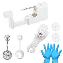 Belly Button Piercing Kit Gun Belly Piercing Kit Belly Button Piercing Gun Navel Piercing Kit Belly Button Ring Piercing Kit Blue Belly Piercing Gun - Multicolor - View 25