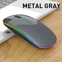 轻巧便携的 ABS 蓝牙双模无线鼠标，可充电静音电脑/笔记本电脑办公和游戏鼠标，带 2.4G 充电，7 色 RGB 背光无线鼠标