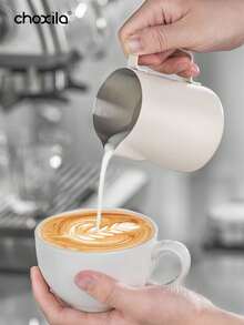 choxila 1 件牛奶起泡壶、不锈钢蒸煮壶、牛奶起泡器蒸杯浓缩咖啡杯牛奶壶、卡布奇诺咖啡师工具、浓缩咖啡机配件 - Milk Frothing Pitcher - 查看 1