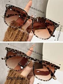 1pc Women's Leopard Patterned Bohemian Simple Style PC (Polycarbonate) Fashion Glasses - Multicolor - View 3