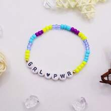 1 pulsera con nombre, pulsera con inicial, pulsera personalizada con nombre, pulsera con cuentas con nombre, pulsera con nombre personalizado, pulsera con nombre colorida, regalo para ella - Multicolor - Ver 10