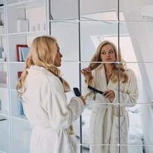 4 Packs Self Adhesive Acrylic Mirror, Mirror Tiles, Flexible Plastic Mirror Sheets Wall Stickers, Frameless Small Mirror, 3D Mirror Wall Tile, Self-Adhesive, Flexible Plastic Mirror, Full Body Mirror Tile, DIY Background Wall, Suitable For Wall Decoration Behind Doors, Bedrooms, Home Gyms, Bathrooms, Restaurants, And Home Walls Room Decor