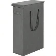 Upgraded 60L Ultra-Thin Collapsible Laundry Basket – Narrow Portable Hamper With Lid & Handles For Dirty Clothes Storage - 彩色 - 查看 7