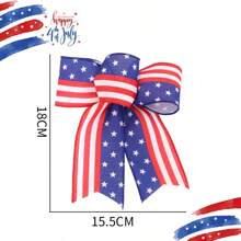 Decoraciones para el Día de la Independencia estadounidense (4 de julio), lazos, estrellas y rayas de lino fino, perfectos para porches, patios y decoraciones interiores, para volver a la escuela