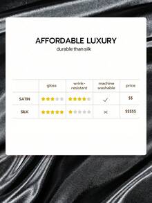 1个优质缎面信封式枕套，柔软透气，抗皱，呵护头发和肌肤，提升睡眠质量，不含枕芯，黑色，通过Oeko-Tex认证 - 黑色 - 查看 8