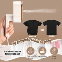 1 pieza Plancha de vapor plegable, con vaporizador plegable, calentamiento rápido, plancha de vapor portátil y mini - Adecuado para viajes y uso doméstico, calentamiento rápido, plegable, rotatorio, asa antideslizante (Nota: Todos los productos se someten a pruebas de pulverización de agua en fábrica, y puede haber algunos residuos de agua en el interior cuando reciba el artículo, lo cual es un fenómeno normal)