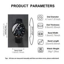 Conjunto de 2 relojes de hombre con pulsera de joyas de accesorios tipo Hip Hop - Reloj de cuarzo con esfera de números romanos y tres ojos, correa de PU, casual y de moda - Ideal como regalo para fiesta, playa, vacaciones o San Valentín