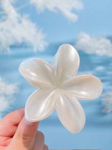 Gold/Silver Flower Shaped Hair Claw Clip, Hair Clip, Metallic Chic Hair Accessory For Updos, School Flower Piranha Summer Hair Clips Hair Jaw Clip Hair Clamps Hair Clutch Hair Catcher Clip, School Stuff, College Fall Winter Hair Accessories For Women For Vacation Outfits Woman