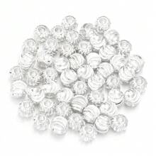 20-100 Stücke/Packung vermessingte gold-/silberfarbene facettierte runde Metallperlen, verschiedene Stile wählbar, schwerer Metall Chic DIY Schmuckherstellung Zubehör für Armband, Halskette, Anhängersperlen