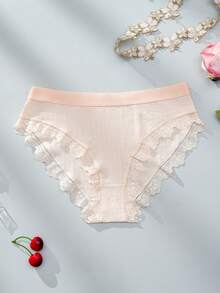 4条装对比色蕾丝蝴蝶结前罗纹针织三角裤 基础款内衣和睡衣 - 彩色 - 查看 6