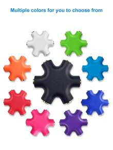 1pc 3.5mm Snowflake-Shaped Multifunctional 1-To-5 Audio Splitter, Headphone Music Sharing Adapter Converter - Multicolor - View 7