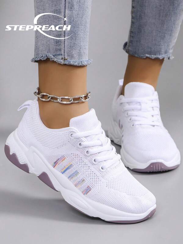 STEPREACH Women's Casual Sneakers, Fashion Breathable Lightweight Non-Slip Wear-Resistant Flat Shoes For Spring & Autumn