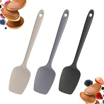 Juego de espátula y cuchara de silicona, raspador de goma flexible resistente al calor, utensilios de cocina, mezcla y horneado, conjunto de 3 piezas