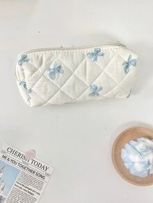 Makeup Bag Storage Bag, Classic Style, Women's Makeup Bag Travel Bag Cosmetics Bag Storage Bag Large Capacity Makeup Bag Travel Skincare Makeup Storage Bag Handheld Multi Functional Wash Portable Travel Storage Bag, Handbag, Handbag, Fashion Bag, Simple Jewelry Storage Bag Make Up Bag - Baby Blue - View 7