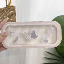 1 pièce Étui à lunettes à motif fleur, papillon et nœud, monture de lunettes transparente et résistante aux chocs. Boîte de rangement pour lunettes de mode pour hommes et femmes et bijoux, en matériau plastique, ouverture et fermeture magnétiques, grand espace convenant à toutes sortes de lunettes de soleil. Fournitures de stockage idéales.