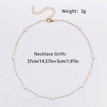 1 szt. Naszyjnik ze sztucznych pereł Modny łańcuszek typu choker na obojczyk Damska biżuteria na szyję Elegancka