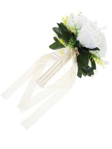 1pc New Rustic Style Bridal Bouquet, Wedding Supplies Bride Holding Flower, Bridesmaid Bouquet - Multicolor - View 1