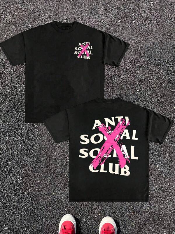 Men's Sports Tee Round Neck Short Sleeve Sports Tee T Shirt 1Pcs 100 Cotton Double Sided Digital Printing Featuring A Vibrant Pink X Graphic For A Bold And Attention Grabbing Look 220g Heavyweight