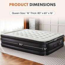 16" 18" Twin / Queen Air Mattress Inflatable Blow Up Airbed With Built-In Pump - Queen - View 2