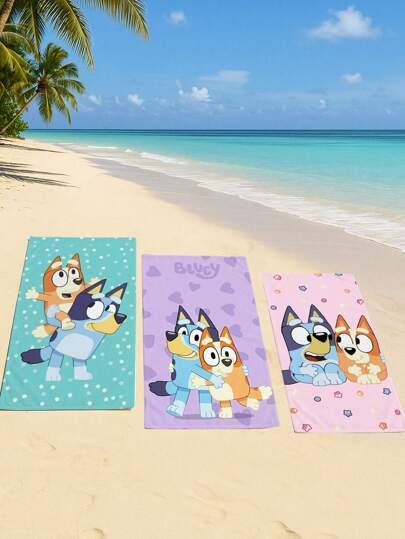 Bluey Bluey Brand Oversized Beach Towel - Soft Quick Dry Microfiber With Cartoon Pattern - Lightweight Sandproof Foldable Towel For Swimming Pool Yoga Gym Travel Outdoor Activities