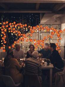 2pcs/1pc-Autumn Lights Thanksgiving Autumn Decoration,Thanksgiving Decorative Maple Leaf Pumpkin Lantern,Lighting Autumn Garland 10LED Autumn Leaf Garland String Lights Plug-In Maple Leaf Lights Autumn Harvest Halloween Decoration Indoor Qutdoor Holiday Home Decoration