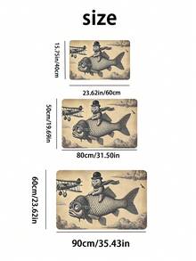 1PC Rectangular Floor Mat Features A Fish Pattern It Is Suitable As A Small Decorative Floor Mat At The Entrance Indoors It Can Also Be Used As A Kitchen Floor Mat And An Absorbent Doormat Outdoors It Is Suitable For Use During Festivals Vacations And Parties And Can Be Given As A Gift It Is Applicable In The Living Room Bedroom Balcony Kitchen And At The Entrance Of The Bathroom Room Decor Bathroom Accessories Back To School Entryway Decor Bathroom Kitchen Decor