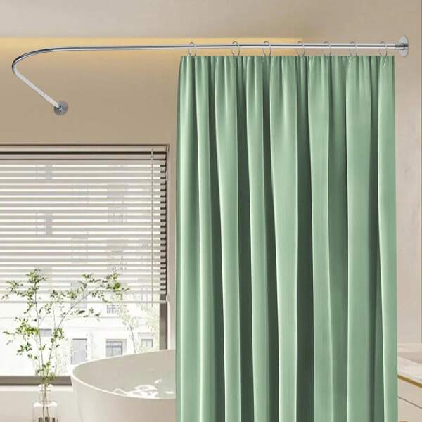 Duschvorhangstange, einstellbare Duschvorhang-Winkelstange, Duschstange für Badezimmer Badewanne