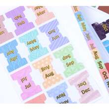 120 Pcs Month Index Label,Multicolored Adhesive And Writable Index Label Signs, Suitable For Pages, Bookmarks, Reading Notes, Book Annotations And Other Items. There Are 6 Types Of Index Labels, Including December Labels, Color-Coded Index Memo Writing Labels, Bookmarks, Suitable For The Start Of A New School Year, Returning To School And Office Use., School Supplies,Back To School