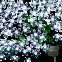 1 Peça, Luzes de Corda Solar de Flor de Sakura à Prova d´Água para Uso Externo 20L/30L/50L/100L /200L Branco Quente/Branco Frio/Multicolorida /Azul, Decorações de Luzes de Fada para Jardim, Cerca, Pátio, Quintal, Árvore de Natal, Gramado, Pátio, Decoração de Festa