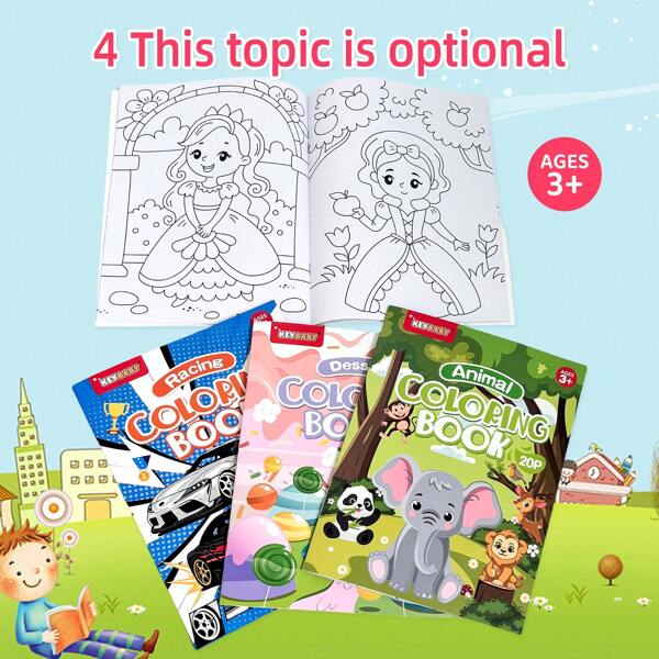 Montessori 20-Page Vibrant Animal Coloring Book - Includes Princesses, Cars, Animals, And More Enhances Creativity, Concentration, And Drawing Skills Improves Hand-Eye Coordination And Pencil Control, Stimulates The Child's Imagination, And Inspires Artistic Enlightenment Drawing Party Activities Birthday Back-To-School Gift For Boys And Girls!