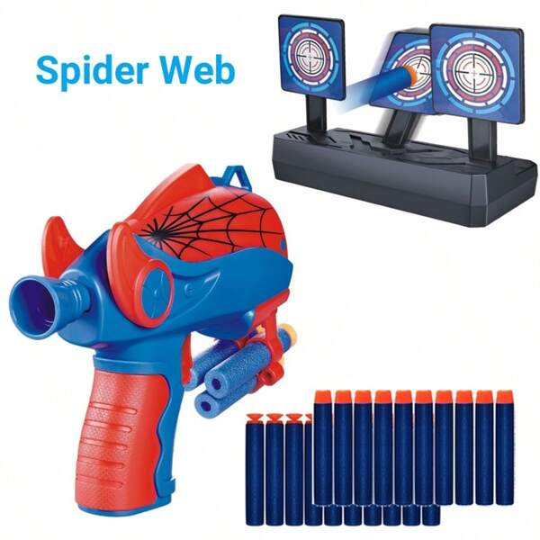 Weiche Kugel-Blaster Spielzeug-Set im Spinnennetz-Stil, Schaumstoff-Soft-Bullet-Abschussvorrichtung für sicheres Eltern-Kind-Interaktionsspiel