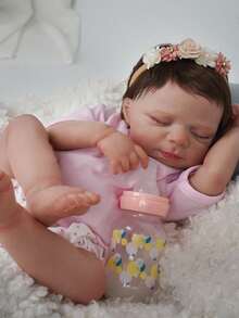 Brastoy Original Realistic Reborn Baby Doll 48cm Silicone Accessory Kit Clothes Set Pacifier Bottle And Plush Toy - 彩色 - 查看 2