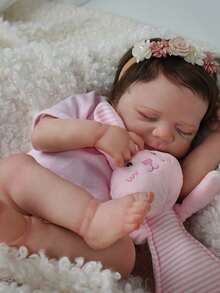 Brastoy Original Realistic Reborn Baby Doll 48cm Silicone Accessory Kit Clothes Set Pacifier Bottle And Plush Toy - 彩色 - 查看 5